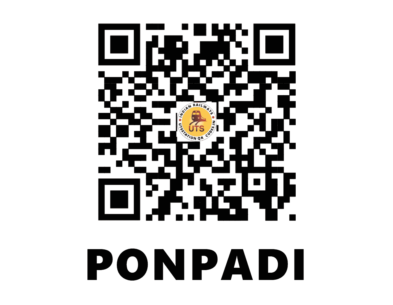 UTS QR Code for PONPADI - POI - SR (TAMIL NADU)